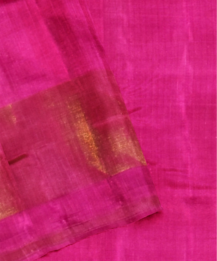 Bright pink silk handloom patola ikat saree