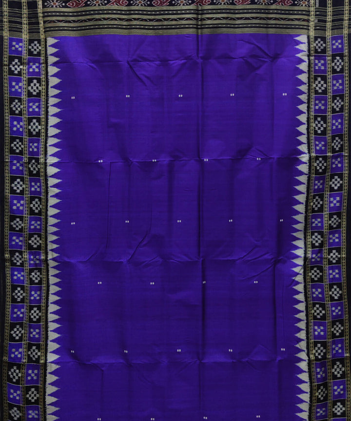 Blue black with pasapalli border handwoven silk khandua saree