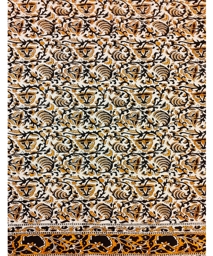 Multi colour hand block printed cotton bedsheet