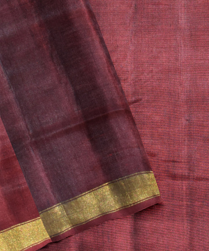 Brown silk handwoven patola saree