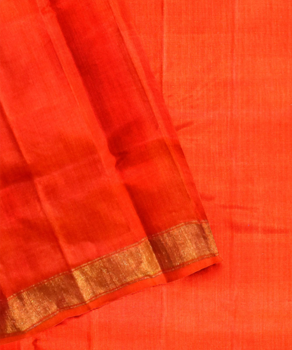 Orange silk handwoven patola saree