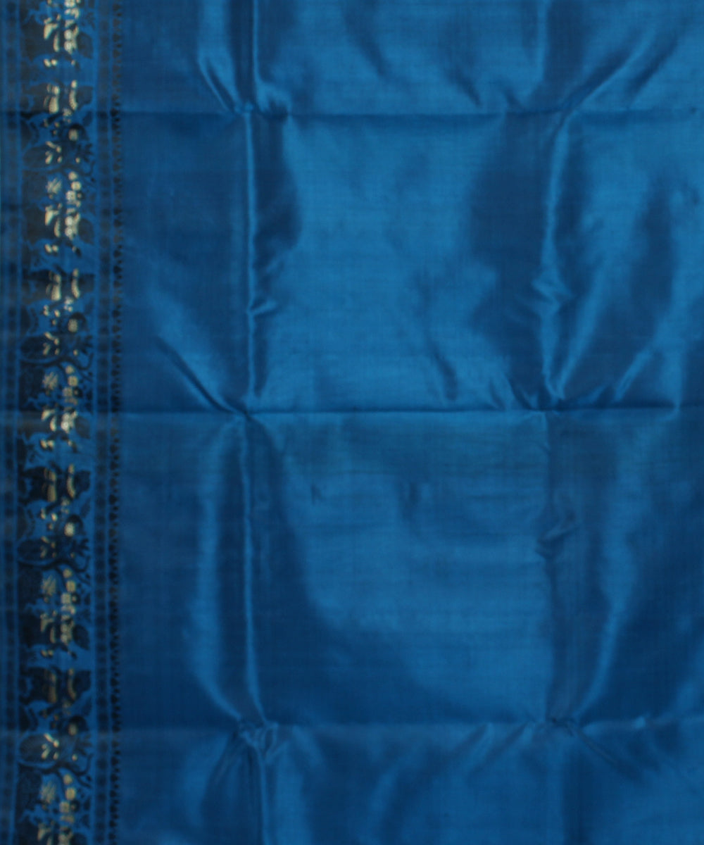 Dark blue black handwoven silk baluchari saree