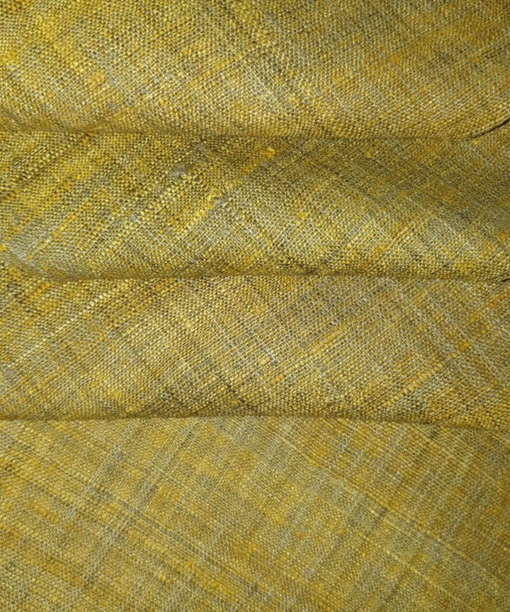 Mustard handwoven natural dye eri silk assam fabric