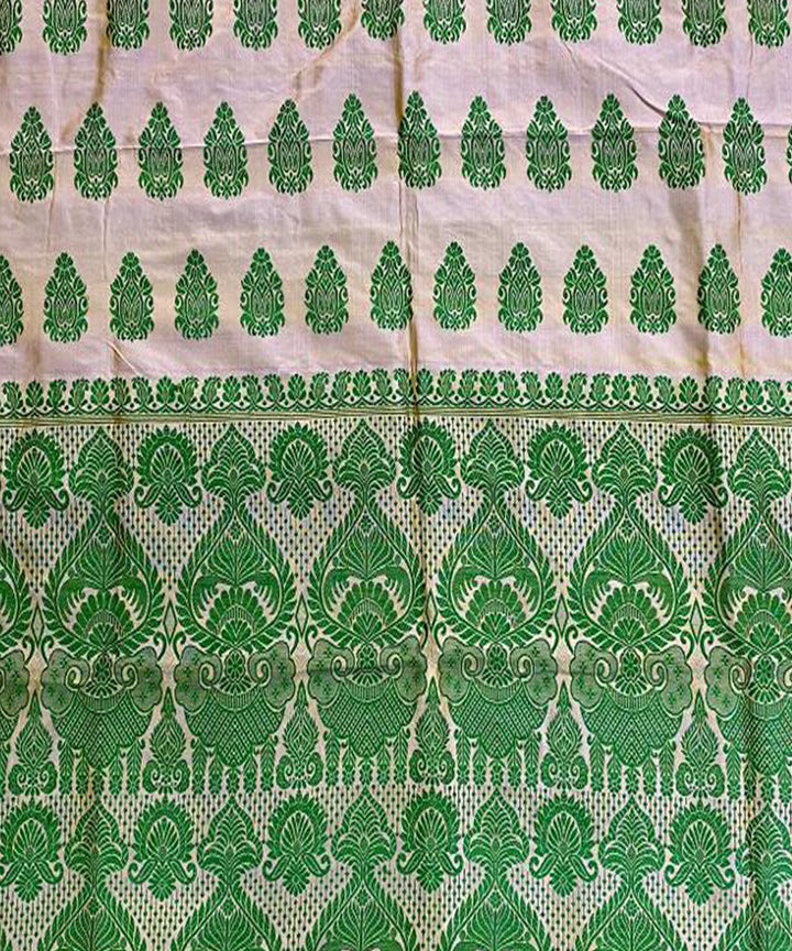 Grey green handloom silk assam saree