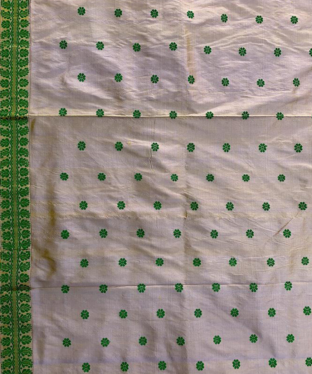 Grey green handloom silk assam saree