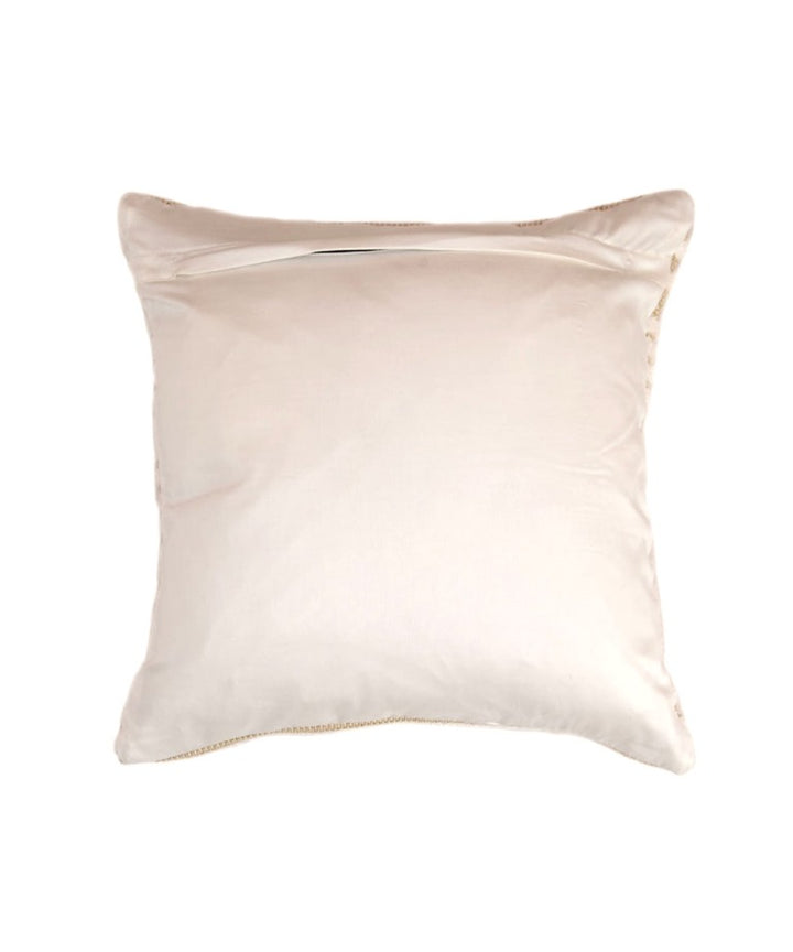 Brown white stripe handwoven cotton cushion cover