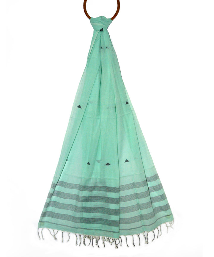 Light green handwoven cotton jamdani stole