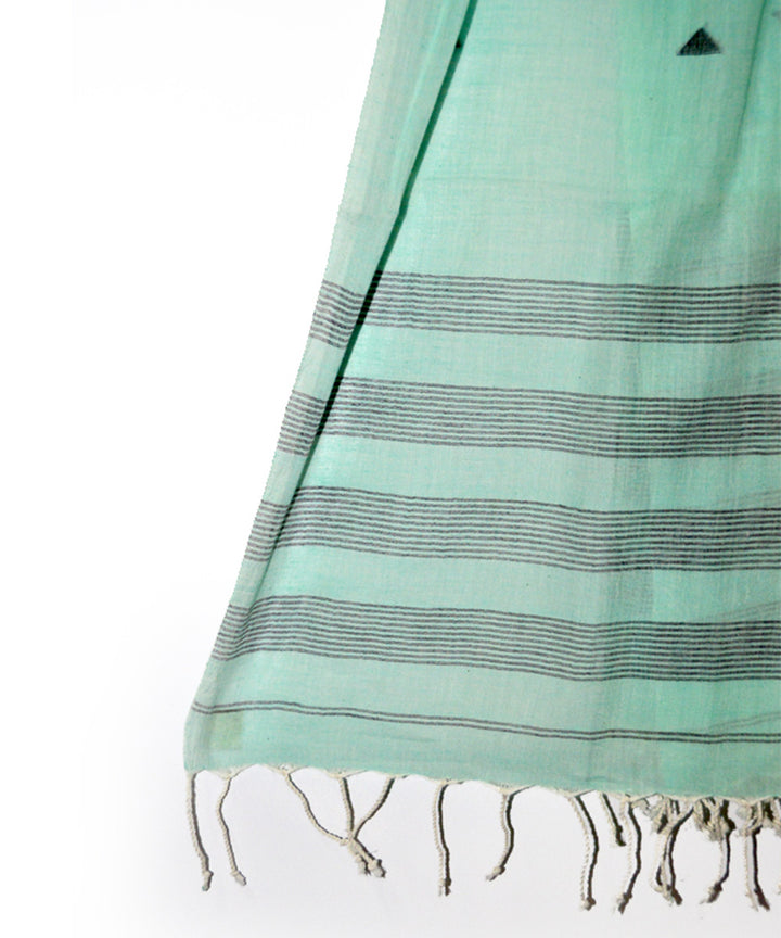 Light green handwoven cotton jamdani stole