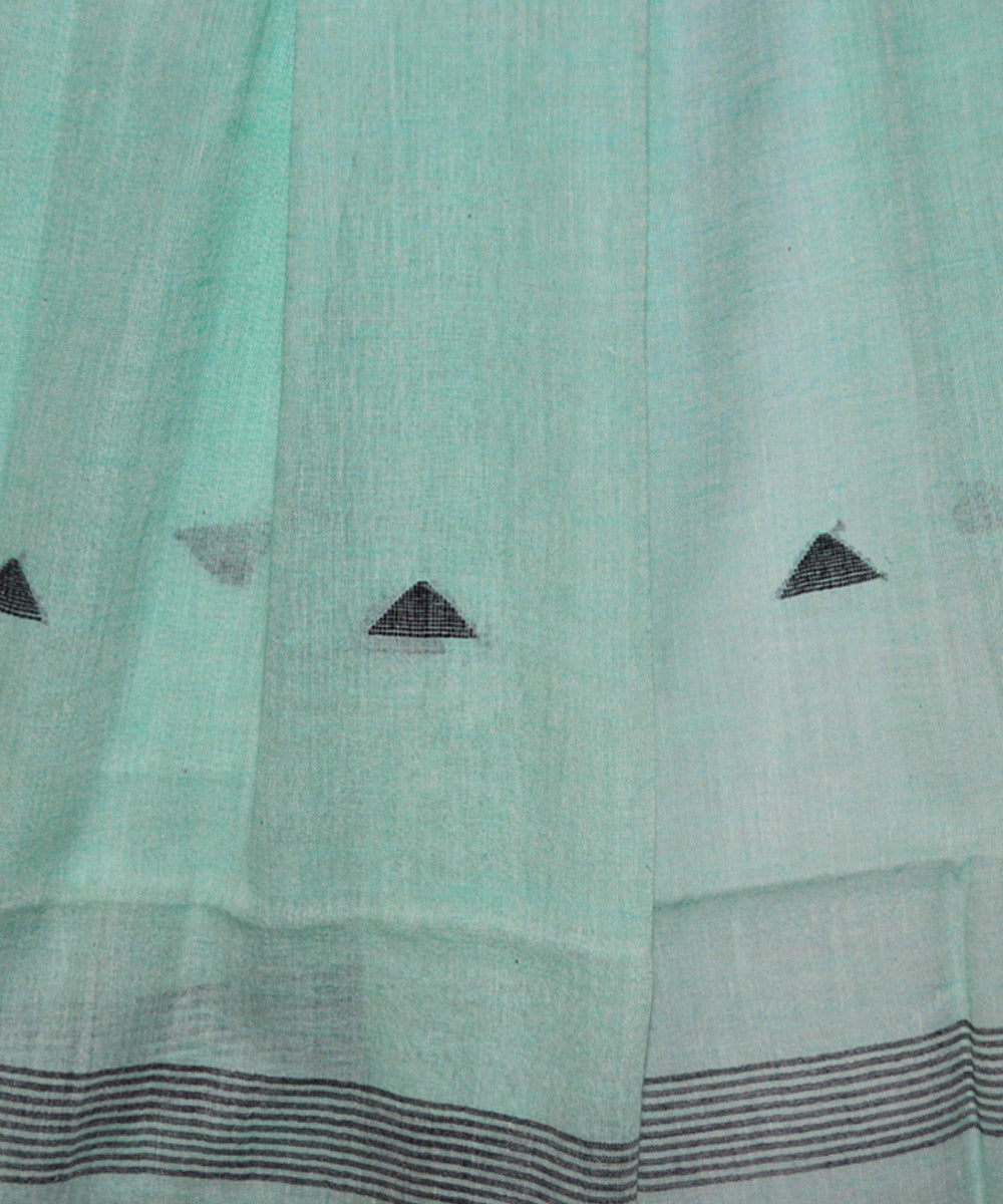 Light green handwoven cotton jamdani stole