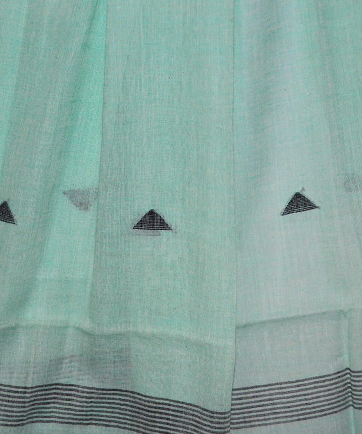 Light green handwoven cotton jamdani stole