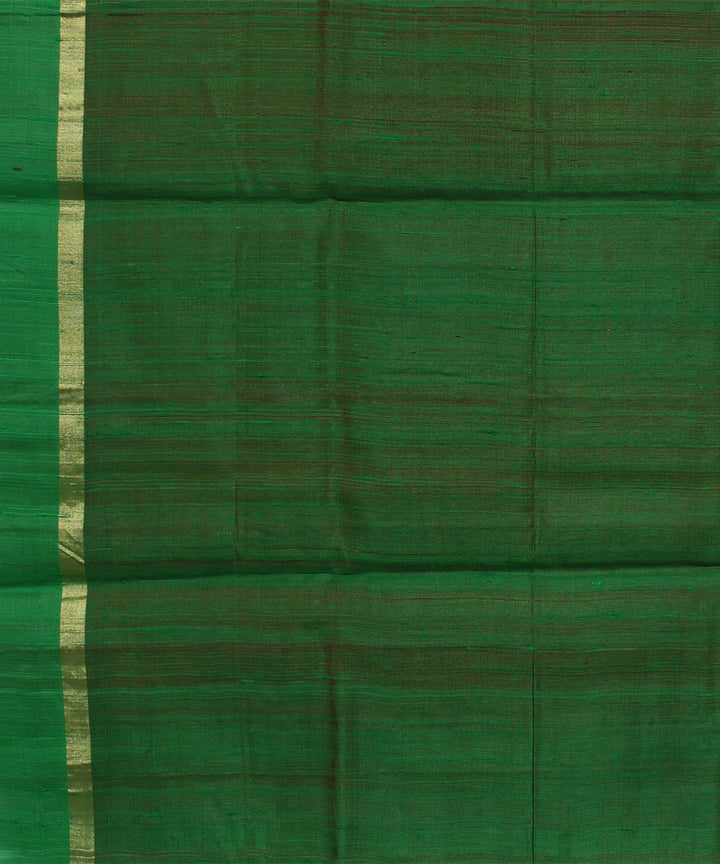 Red green cotton handwoven karnataka raw silk saree