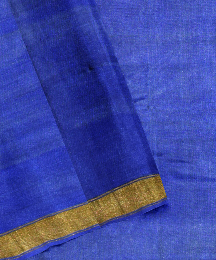 Dark navy blue silk handwoven patola saree