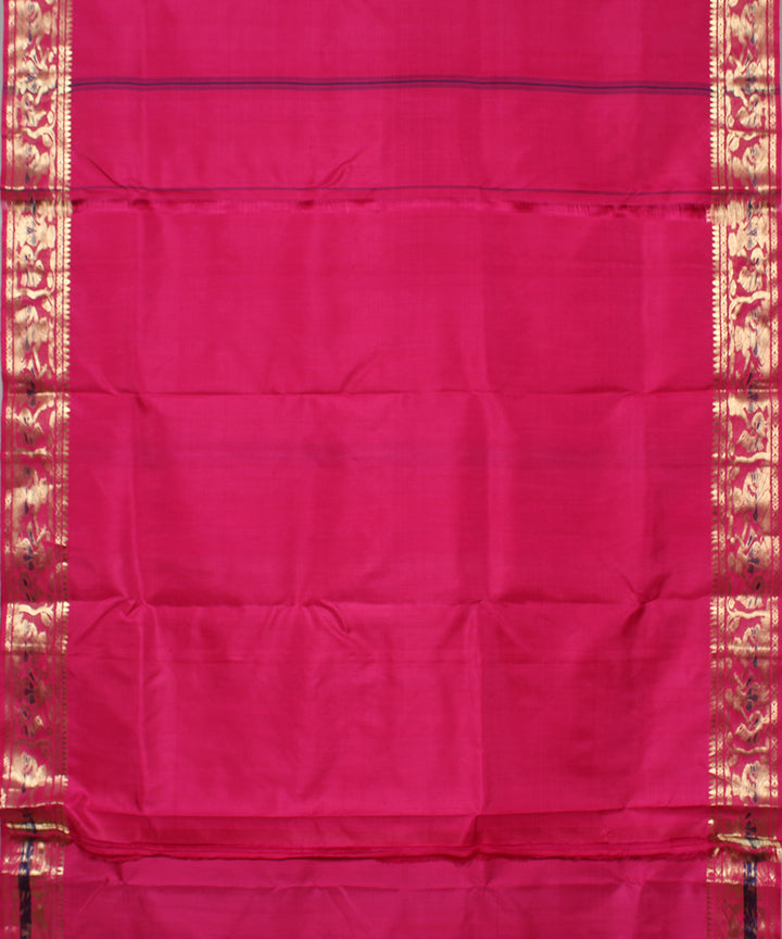 Pink handwoven silk swarnachari baluchari saree