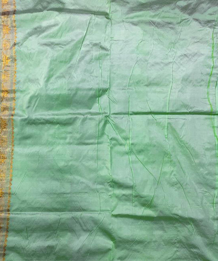 Light green handwoven paat mulberry silk assam saree
