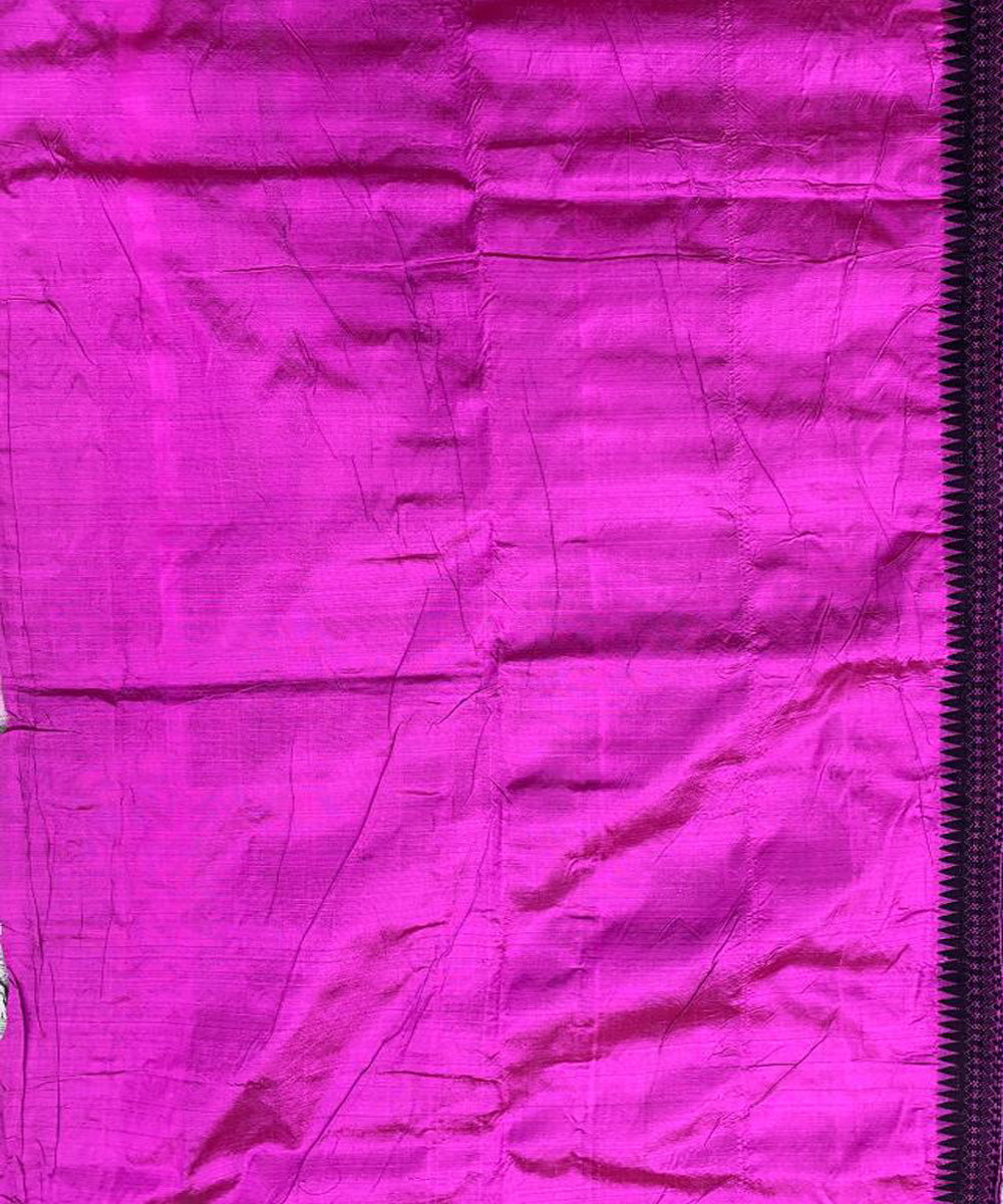 Purple black handloom silk assam saree