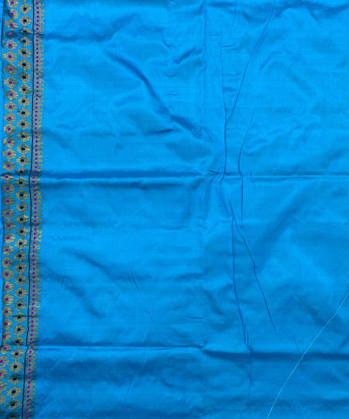 Sky blue handwoven paat mulberry silk assam saree