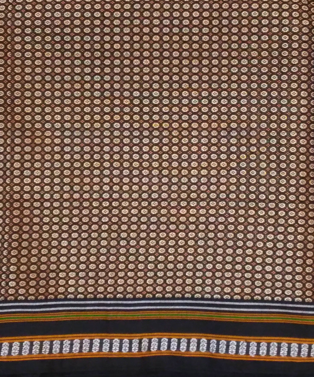 Brown black handwoven cotton art silk khun suit set