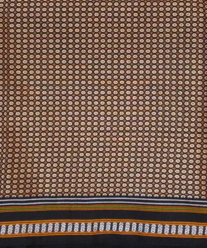 Brown black handwoven cotton art silk khun suit set