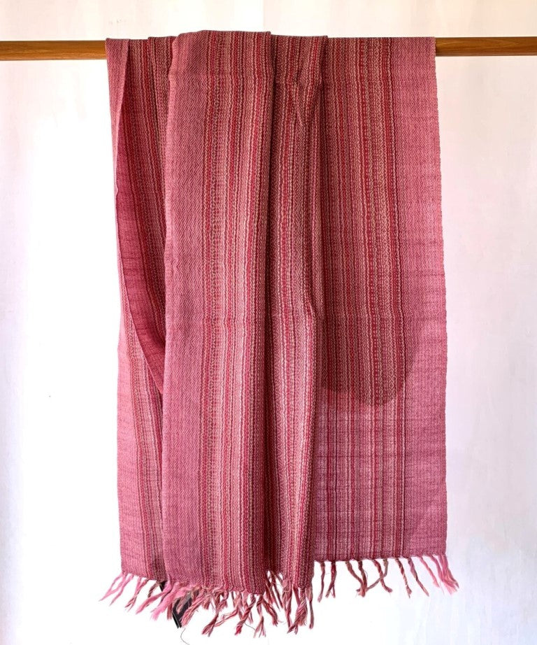 Fuchsia pink handwoven woolen stole