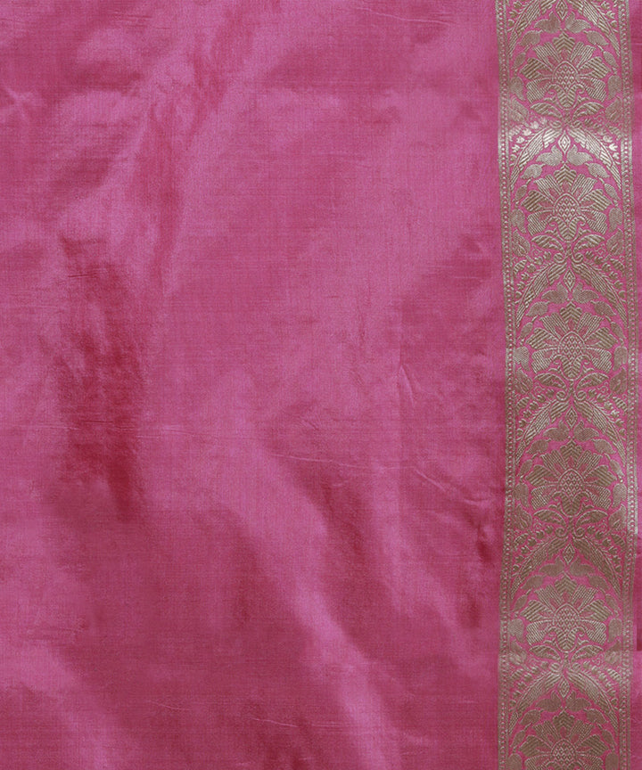 Pink silk handloom banarasi saree