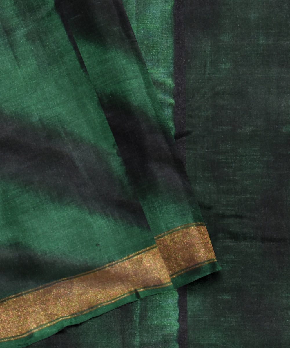 Dark green handloom silk patola saree