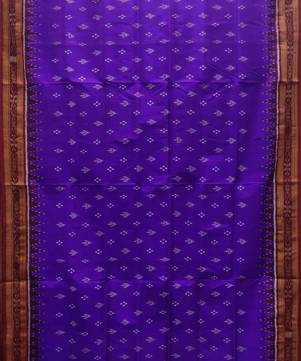 Lavender purple red silk handwoven khandua saree