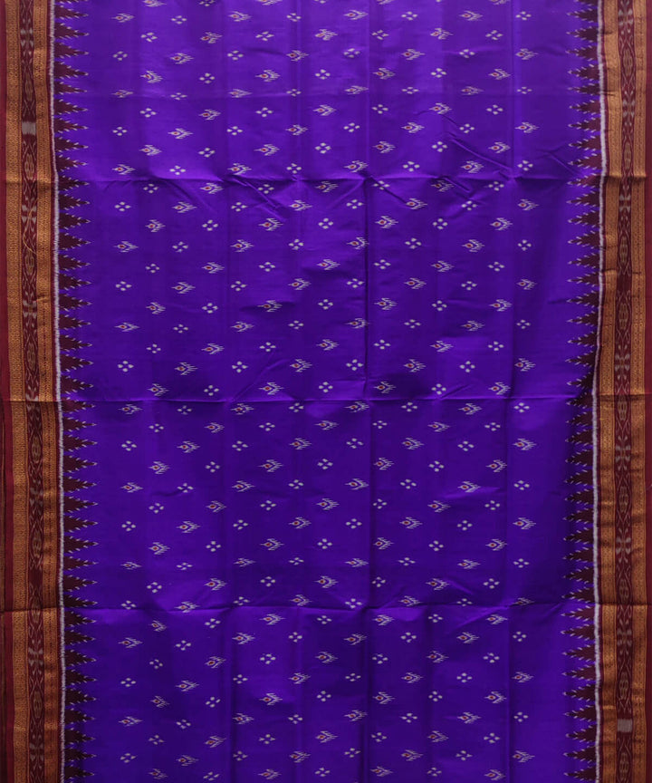 Lavender purple red silk handwoven khandua saree
