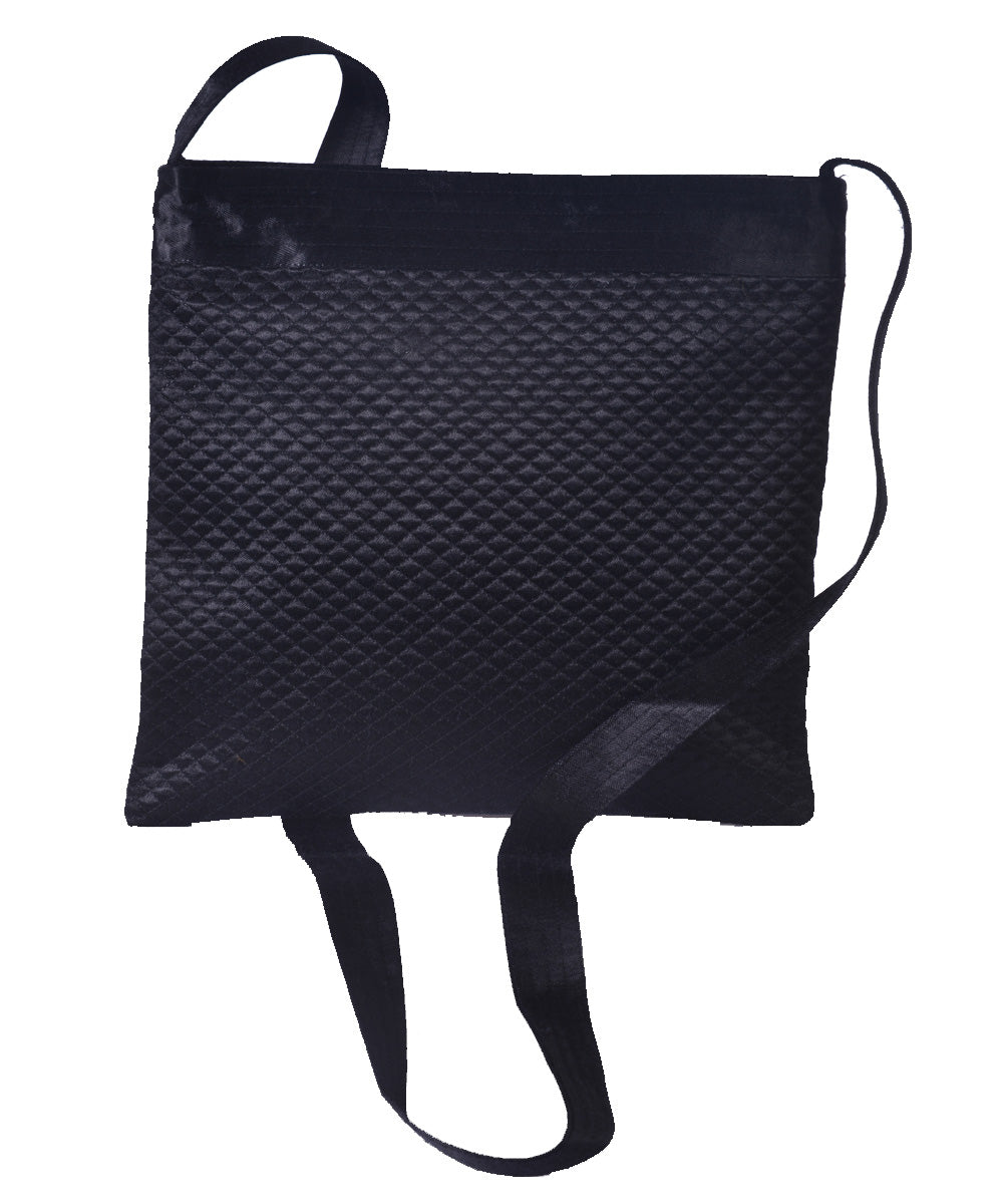 Black pink hand embroidered mashroo cross body bag