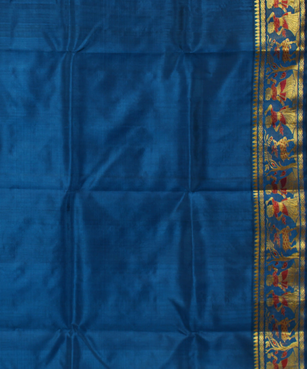 Navy blue handwoven silk baluchari saree