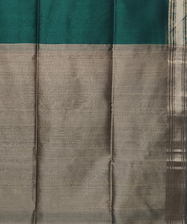 Rama green handwoven cotton silk maheshwari saree