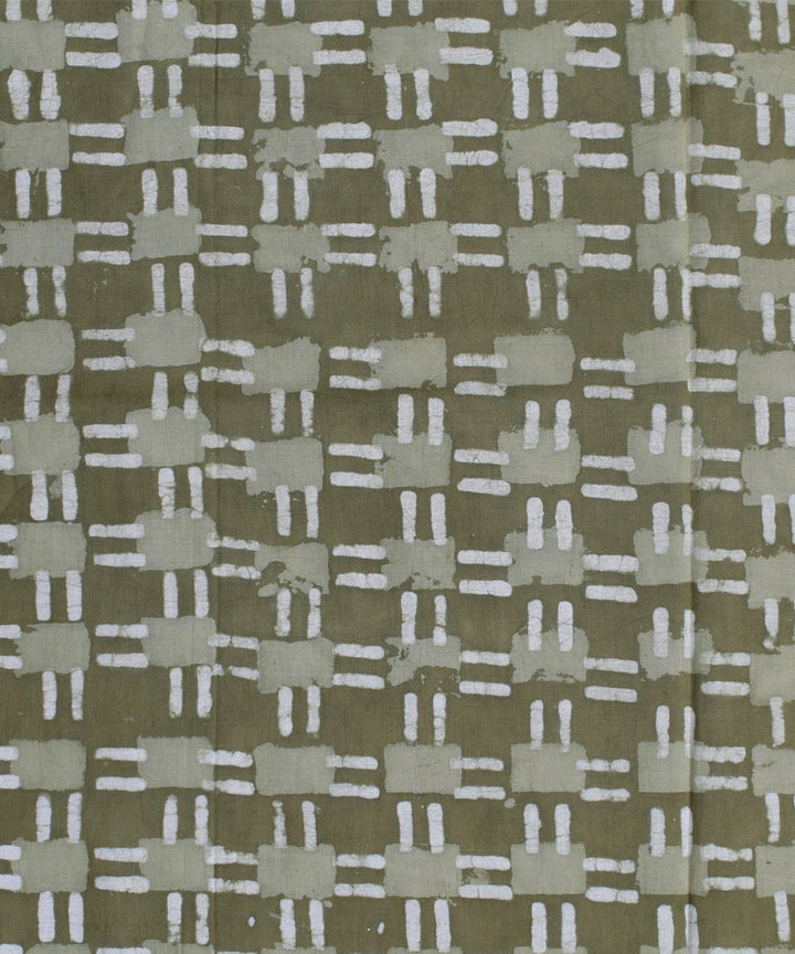2.5m Olive green hand block print cotton kurta material
