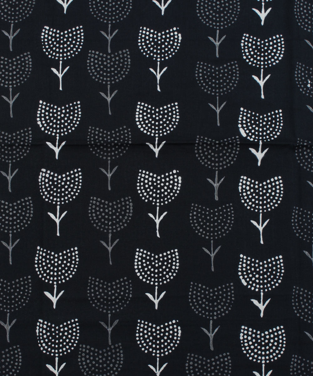 2.5m Black white handblock print cotton kurta material