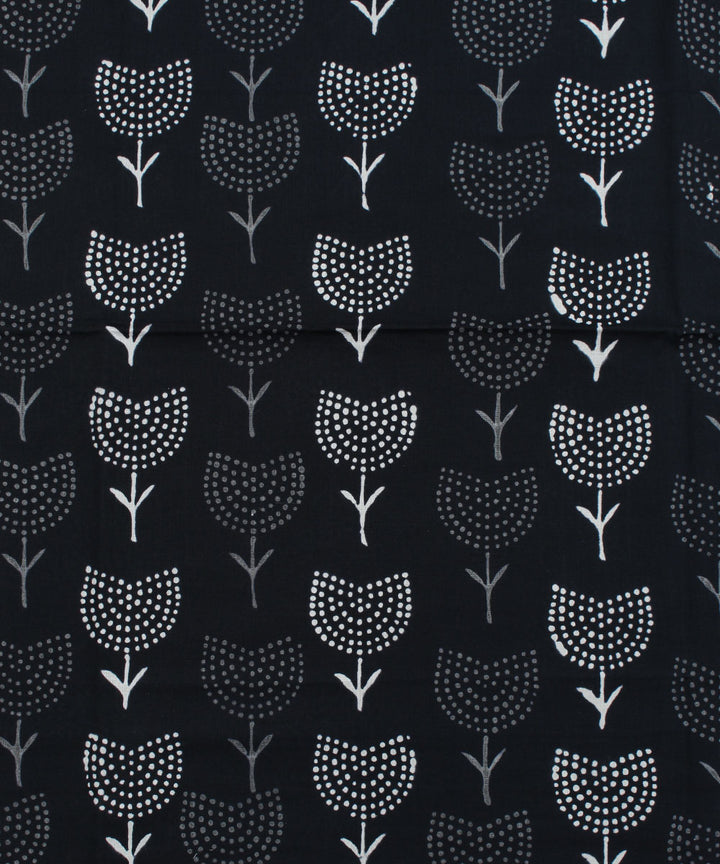 2.5m Black white handblock print cotton kurta material