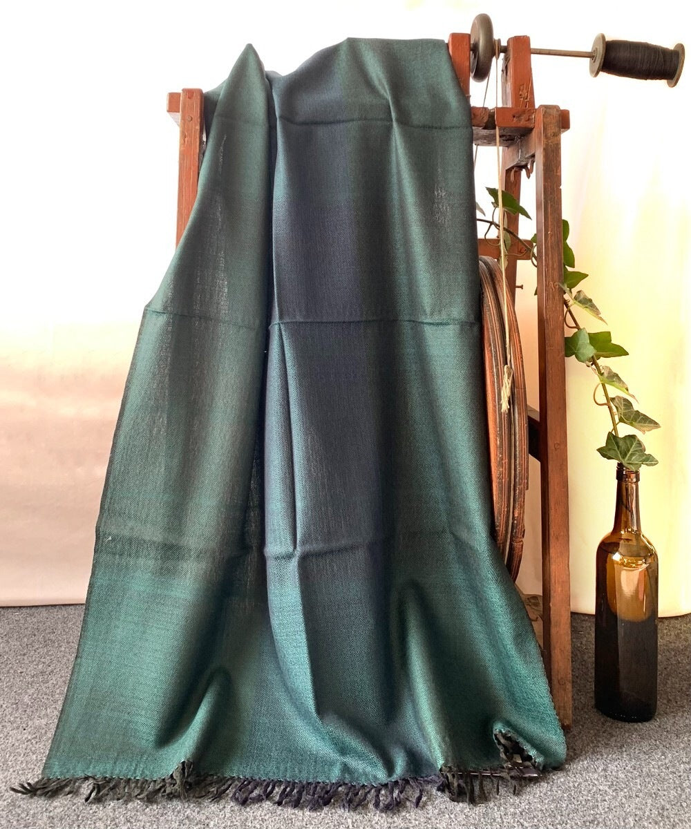 Peacock Lambs wool hand woven woolen stole