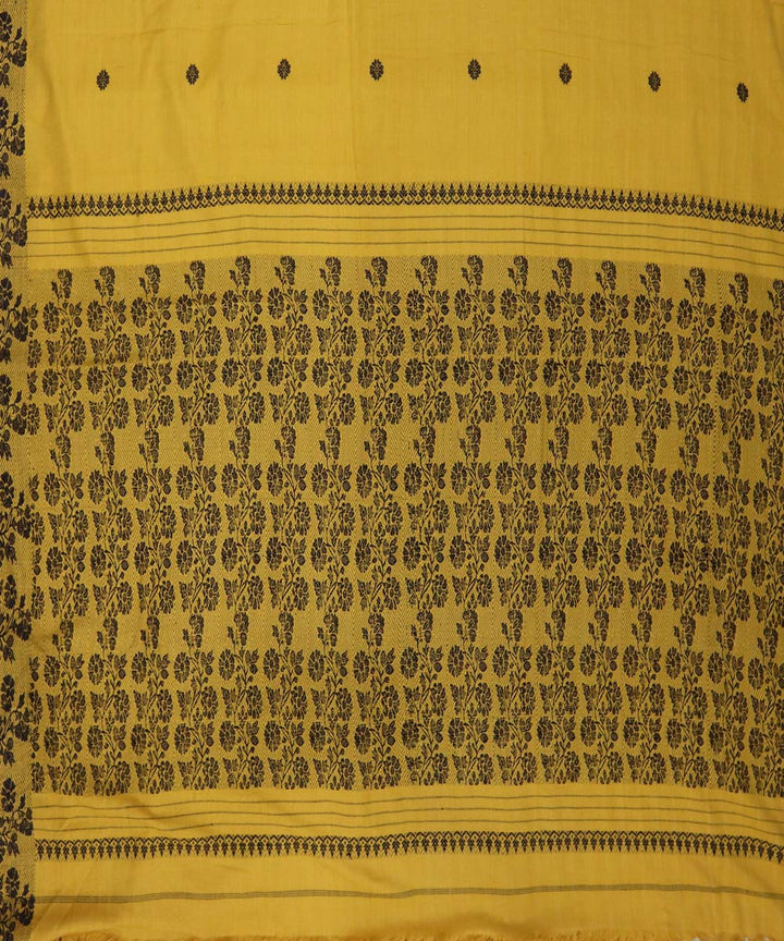 Yellow black eri silk handwoven assam saree