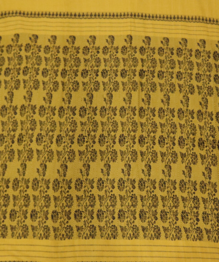 Yellow black eri silk handwoven assam saree