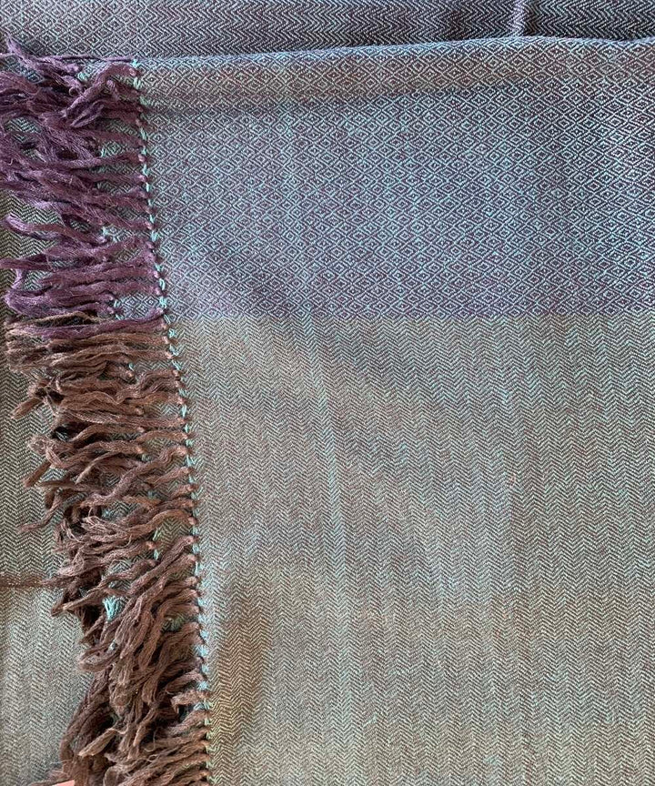 Peacock Lambs wool hand woven woolen stole