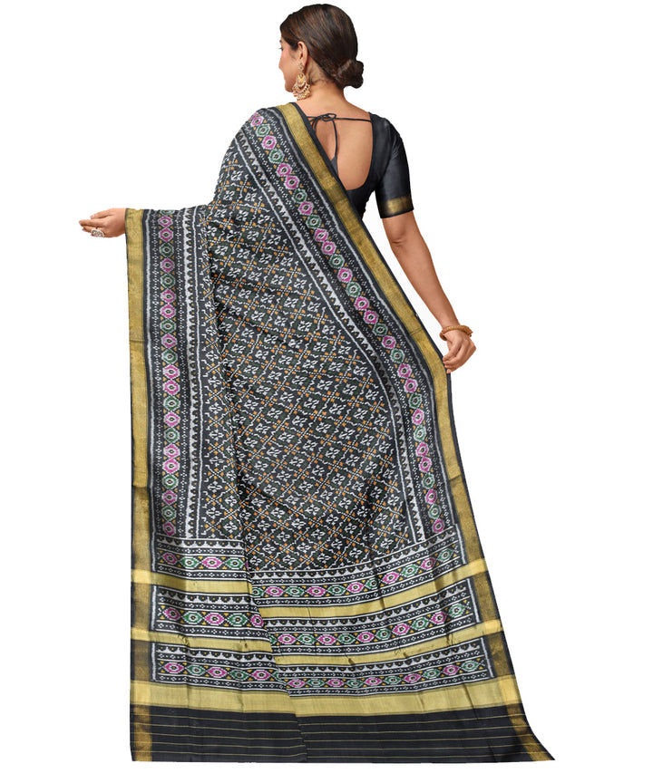 Black silk handwoven patola saree