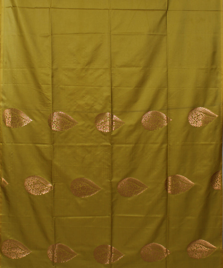 Olive green pink handwoven Karnataka soft silk saree