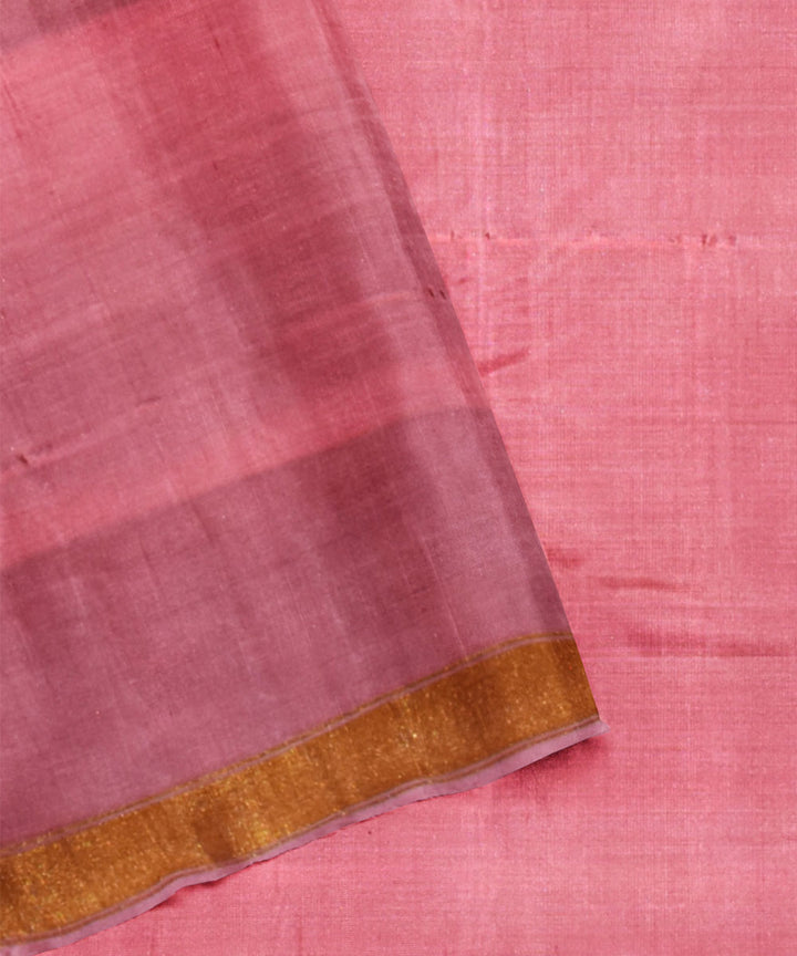 Peach maroon silk handloom patola saree