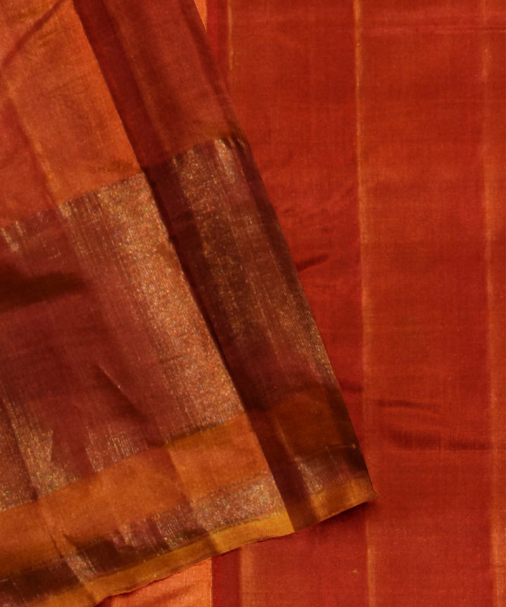 Yellow orange silk handloom patola ikat saree