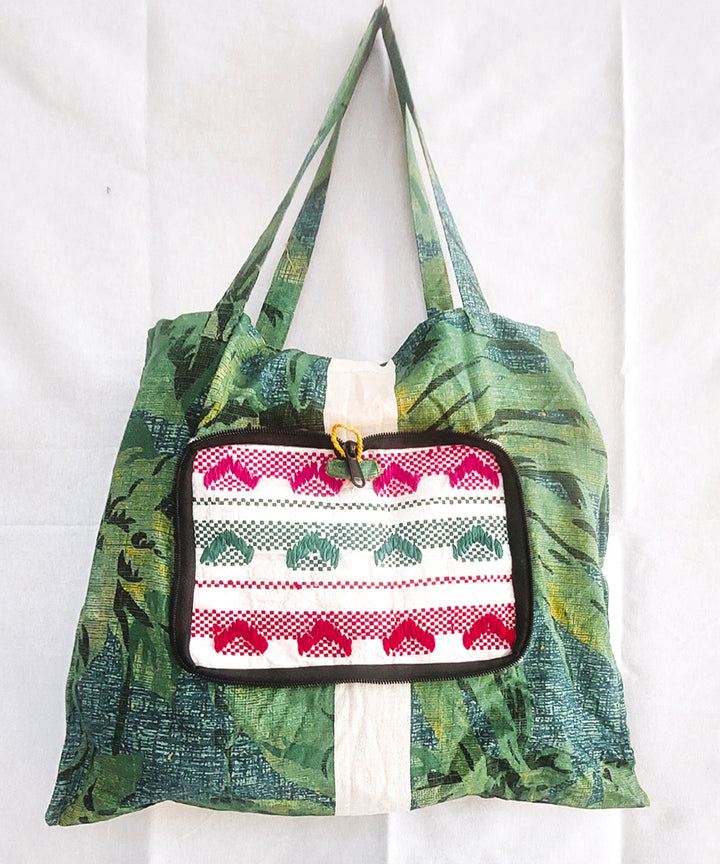 Handcrafted green shopping bag