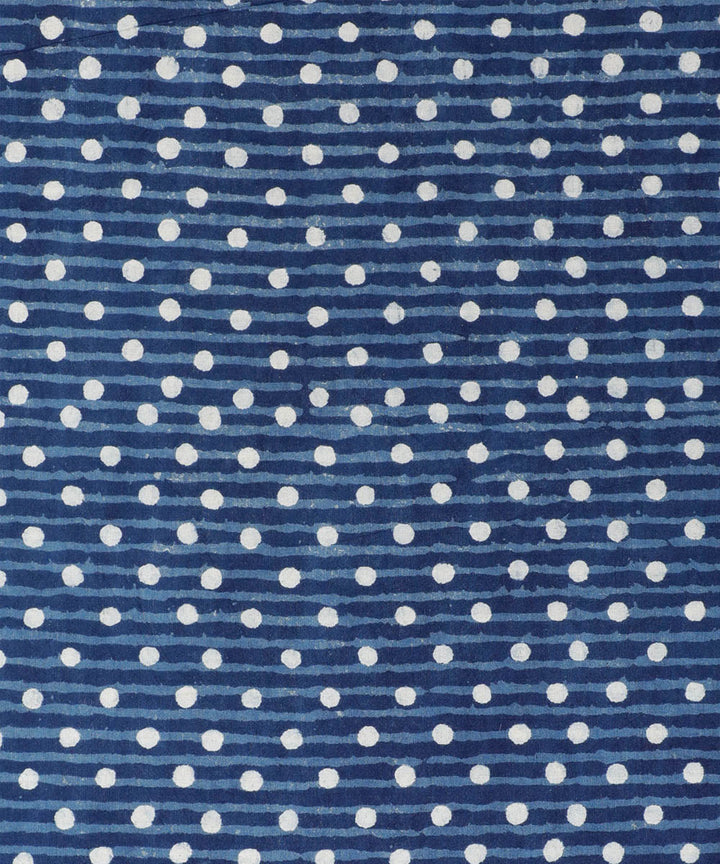2.5 m Blue handblock print cotton kurta material