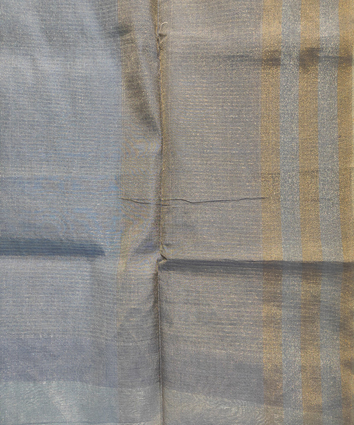 Sky blue stripes handwoven cotton silk maheshwari saree