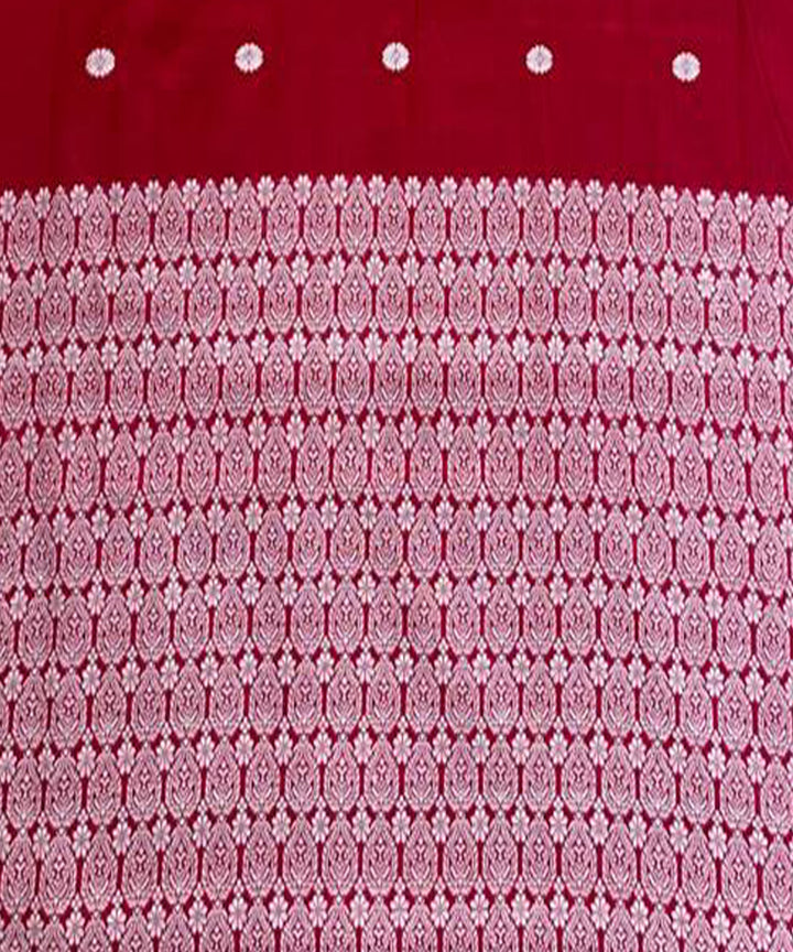 Red white handloom cotton assam saree