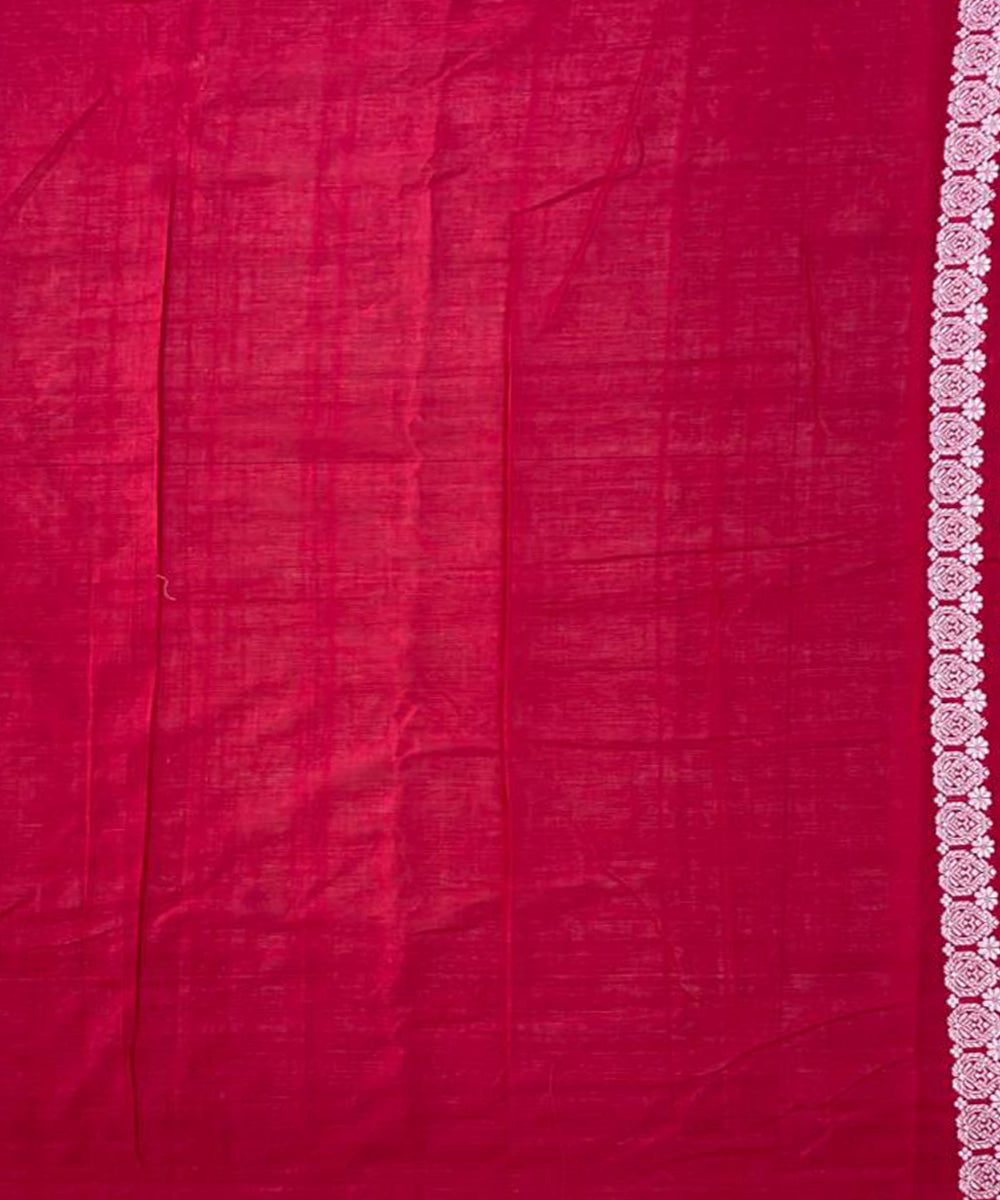Red white handloom cotton assam saree