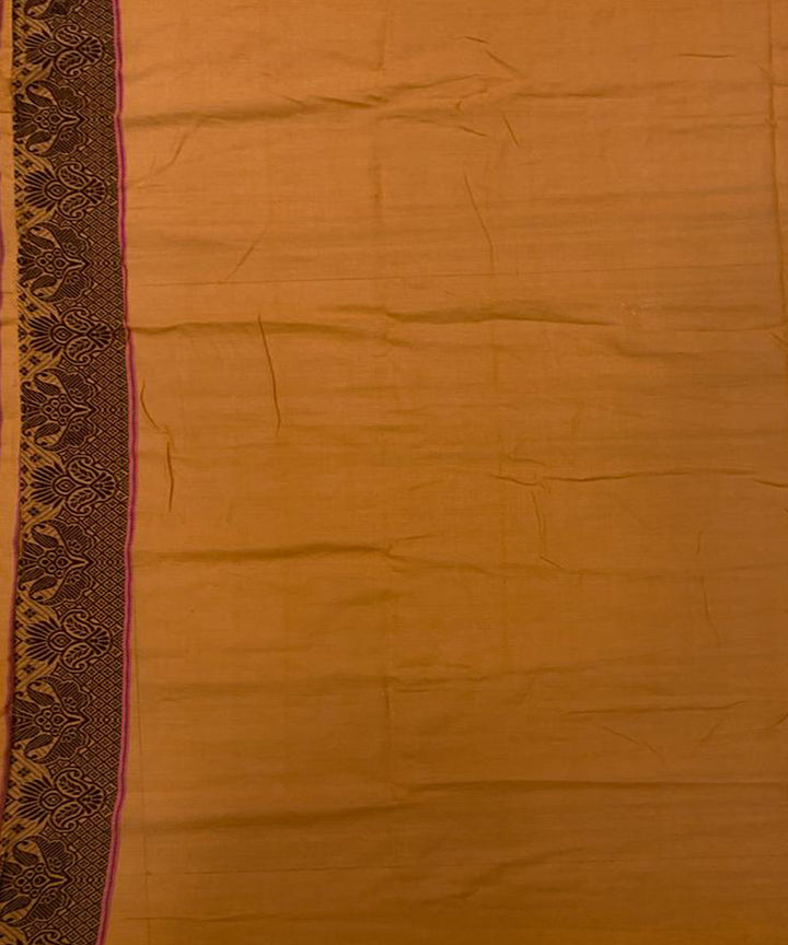 Brown black handloom cotton assam saree