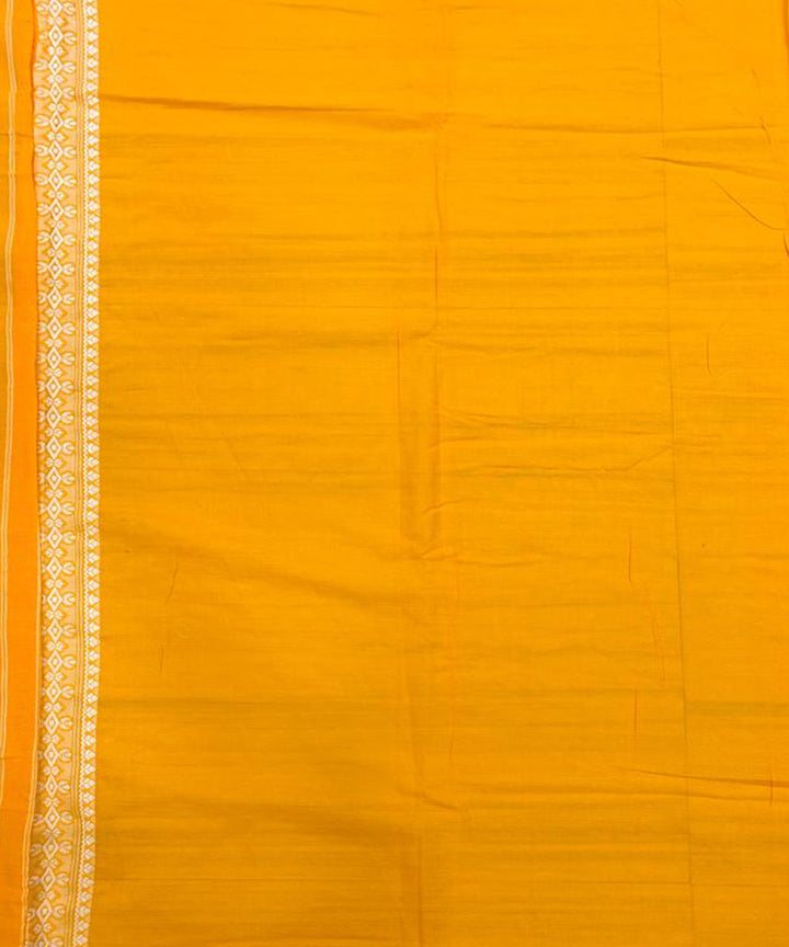 Mustard yellow handloom cotton assam saree