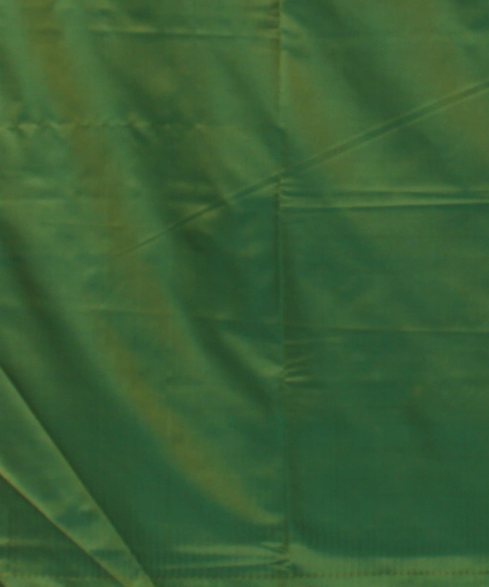 Olive green handwoven Karnataka soft silk saree