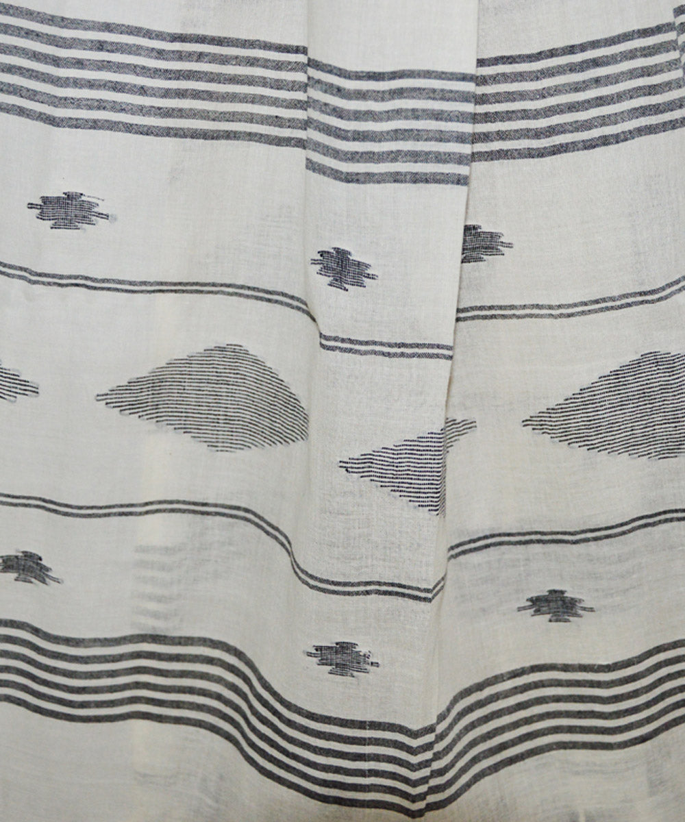 Beige handloom cotton jamdani stole
